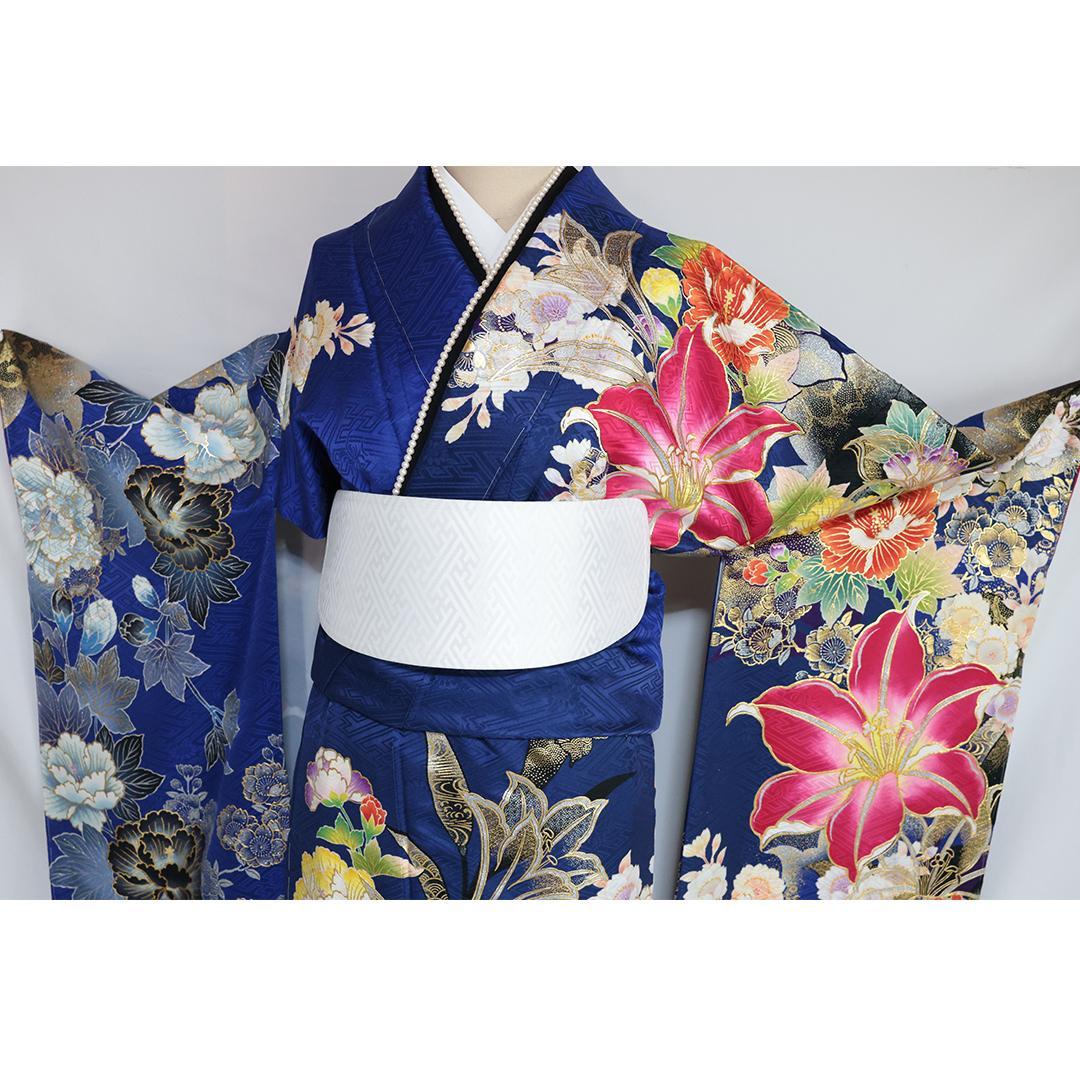 極美品！華道家■假屋崎省吾氏171cm振袖6点セット帯フルセット成人式RB25