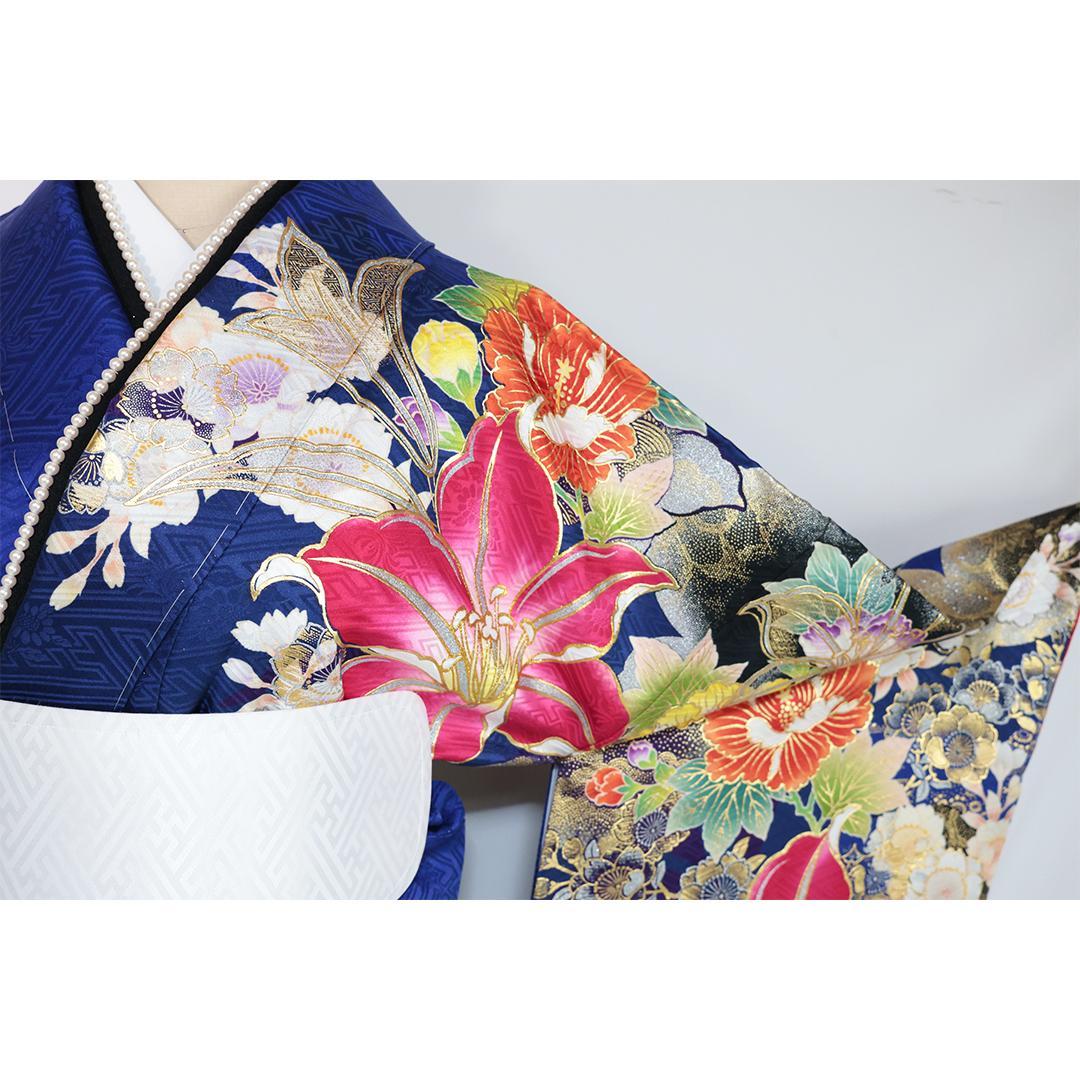 極美品！華道家■假屋崎省吾氏171cm振袖6点セット帯フルセット成人式RB25