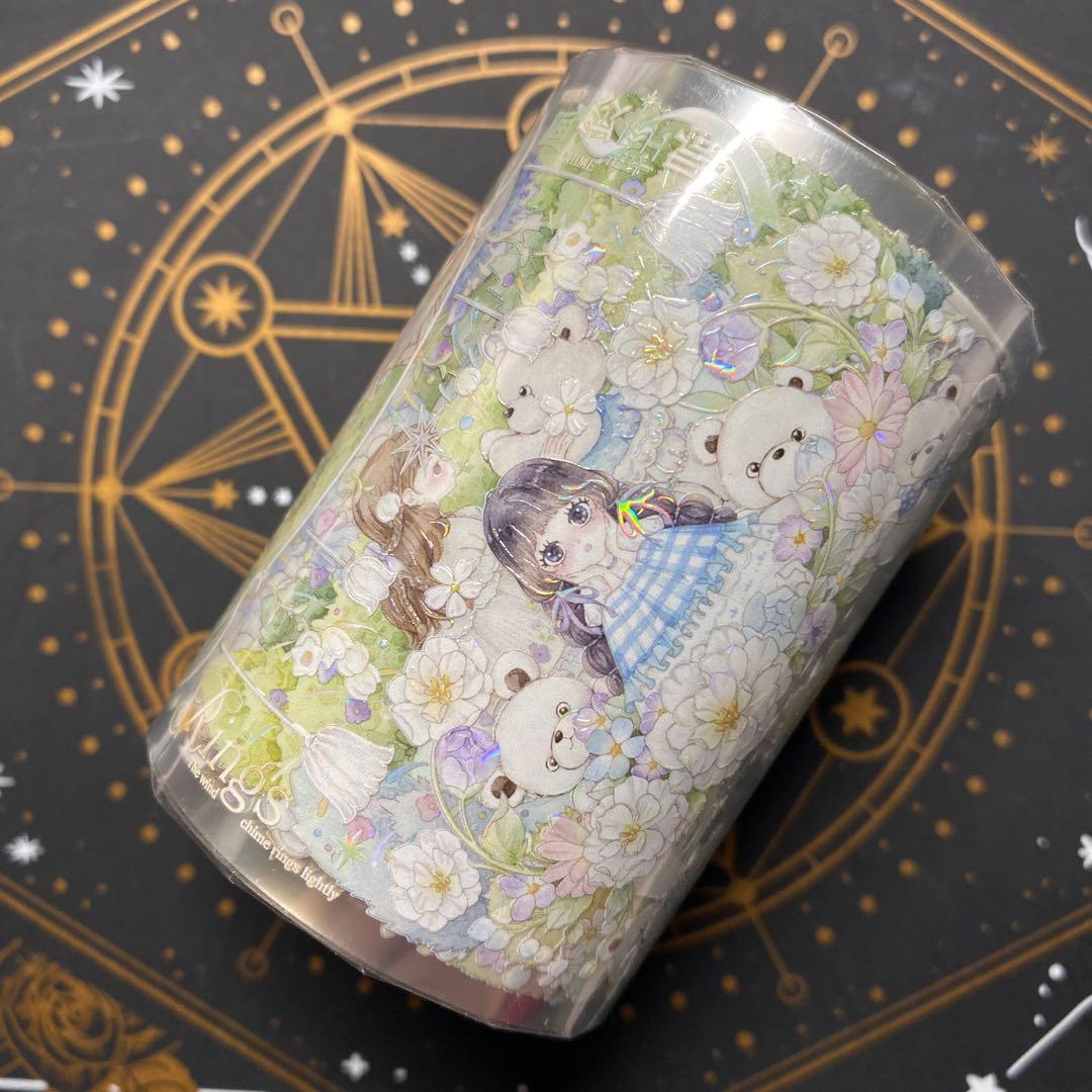 【9429】海外　3/5/巻　貝殻光マスキングテープ　果実　熊　女の子　装飾系