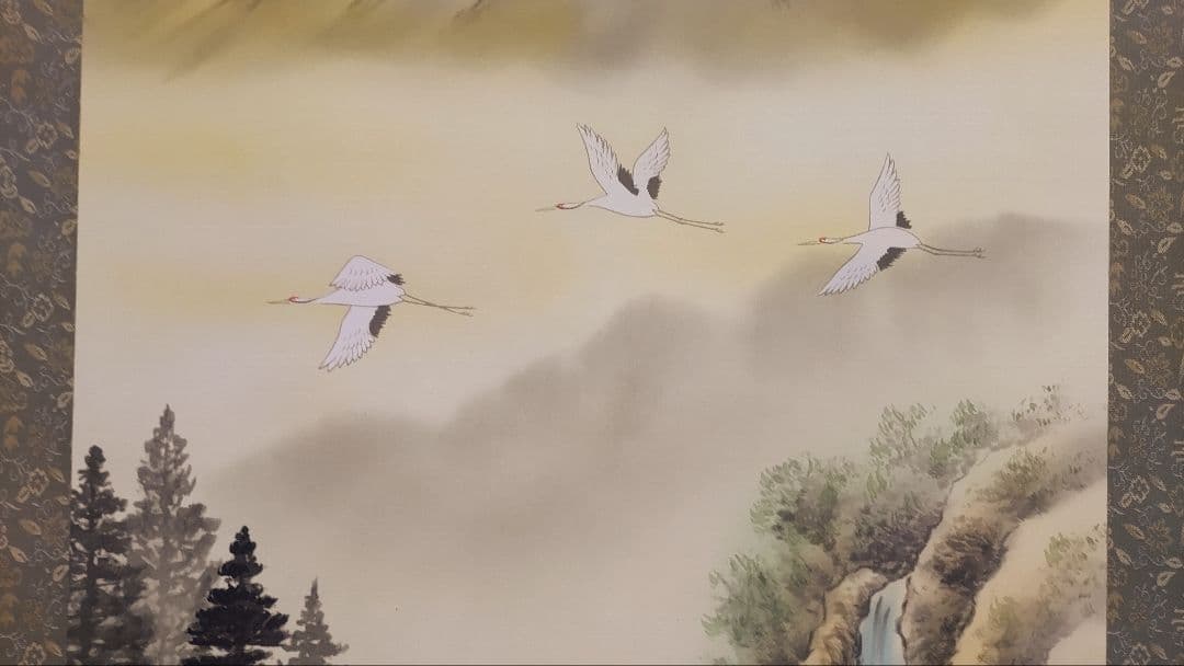 ご希望額まで値下げ@風水富嶽發祥図・十二神将守護山水図 複製手彩色の掛軸