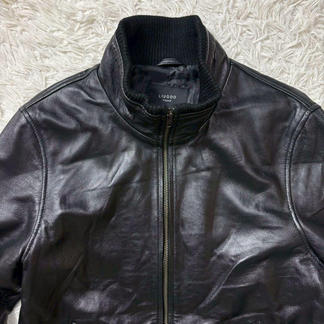 【極美品】LIUGOO シープスキン レザージャケット　L ブラック