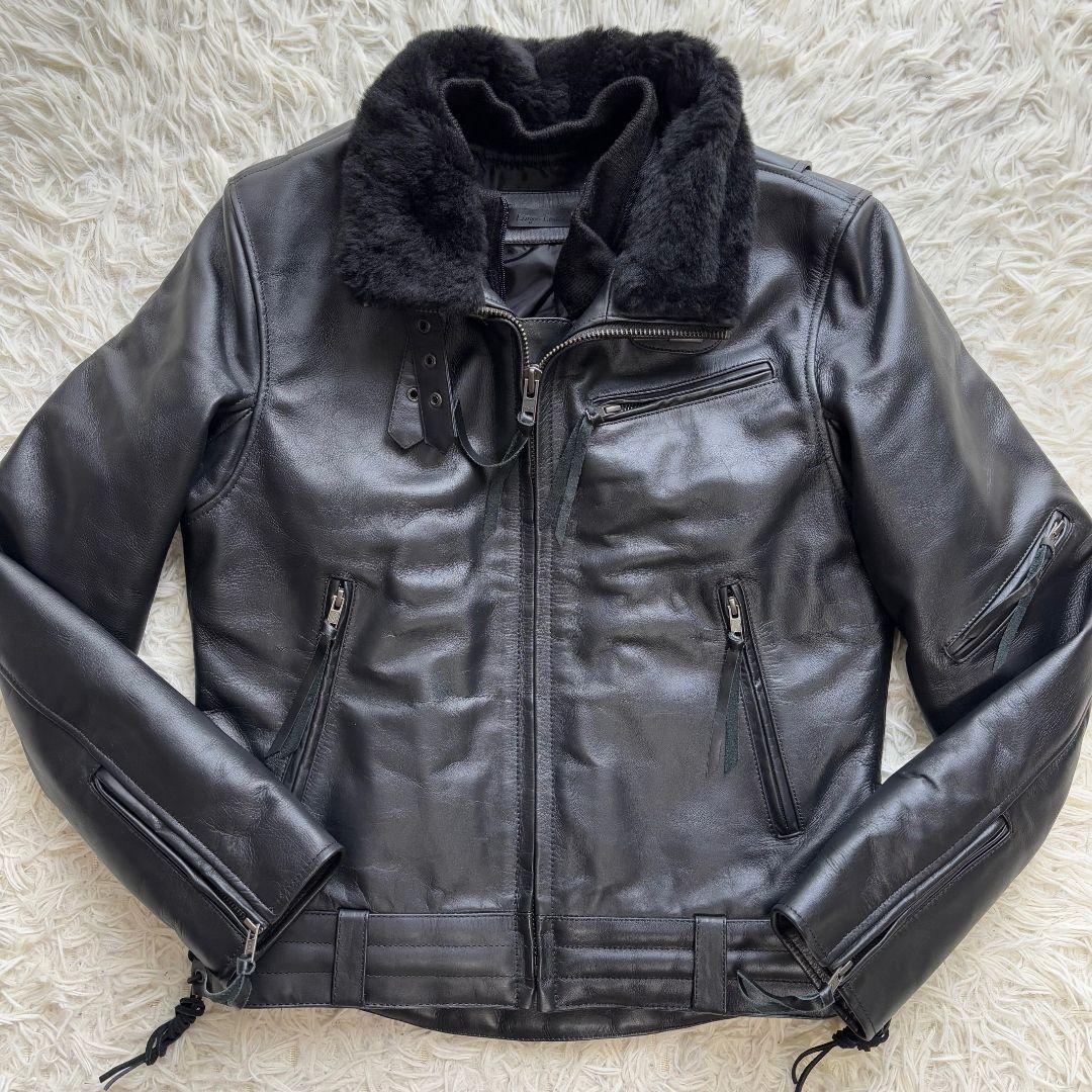 【激レア極 美品】リューグーレザーズ　シングルライダース　ムートンボア　ライナー