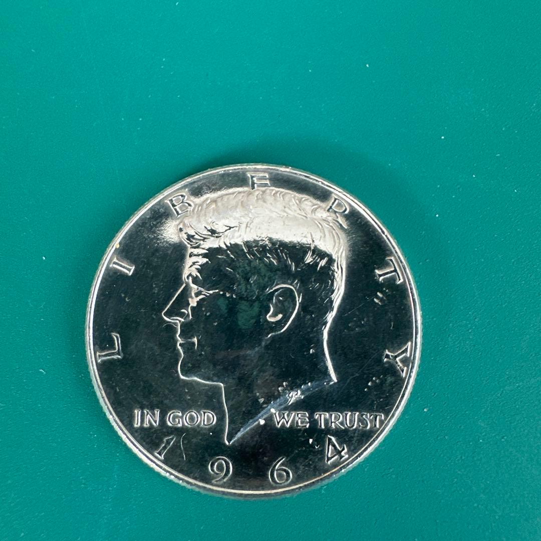 アメリカ　ケネディハーフダラー銀貨　1964年 品位:銀90%