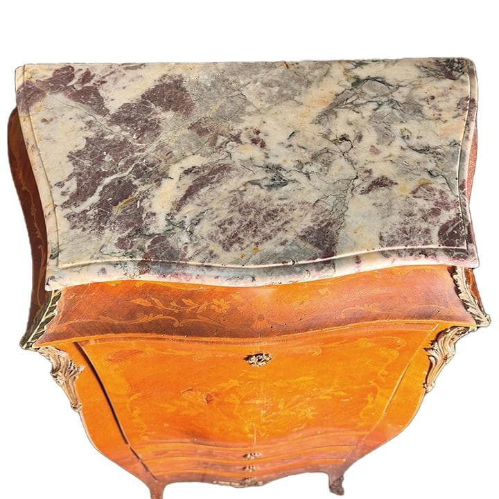 送料無料 ウルグアイ製 象嵌 机 チェスト ライティングビューロ 猫脚 鍵付 ①