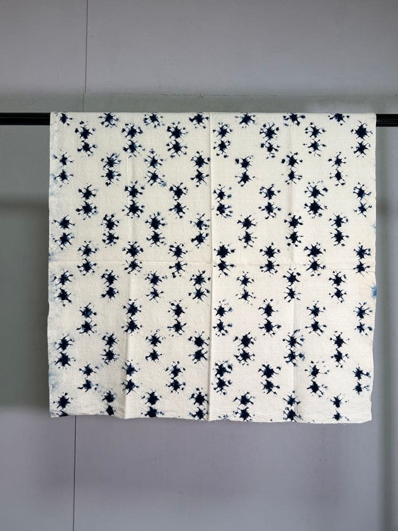 N35「有松鳴海絞り」藍染作家 片野かほり 国産天然藍染 個展出品作品布 古布