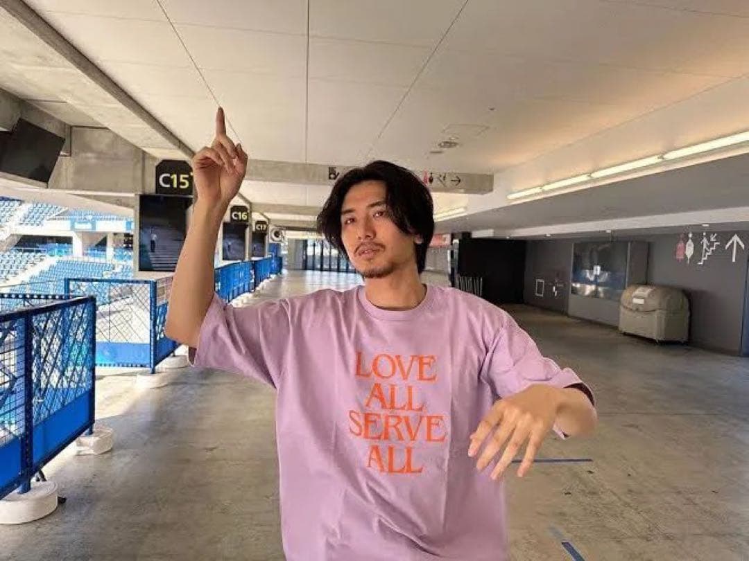 藤井風 LOVE ALL SERVE ALL パープルTシャツ