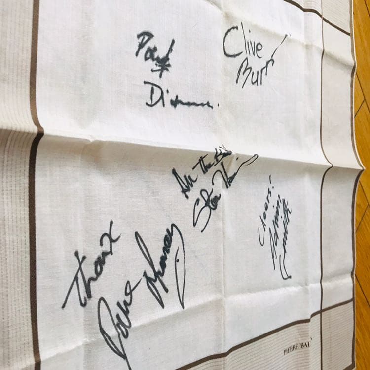 【超貴重！】初期IRON MAIDEN  直筆サイン入りハンカチ(^_−)−☆