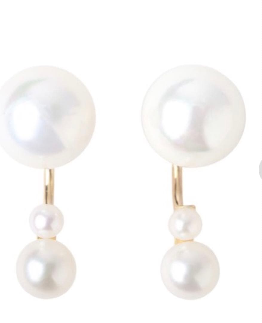 今日だけ値下げSIENA ROSECラインパールキャッチピアス[2粒パール]