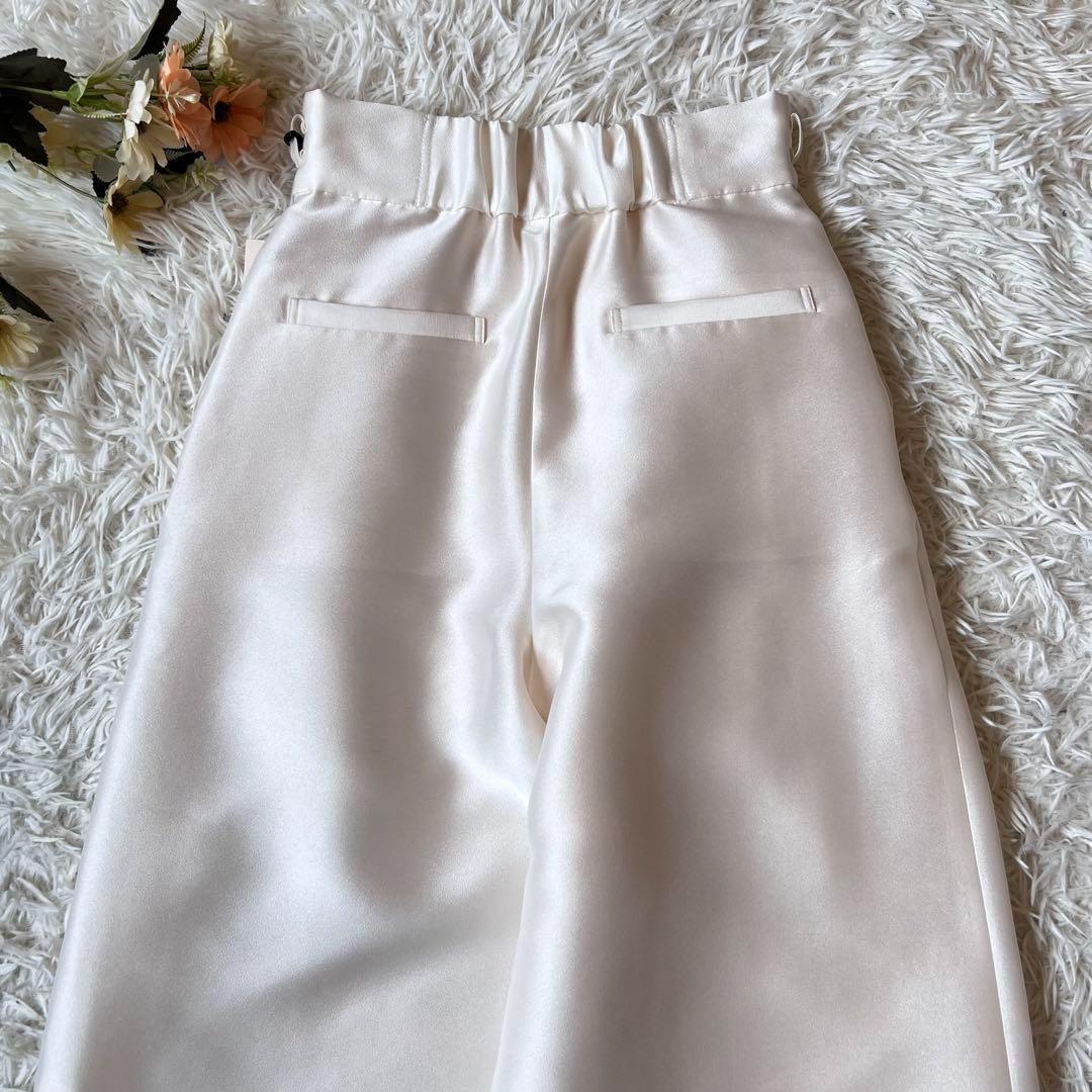 タグ付き Heve ヘイヴ サテン ワイド ブラック バニラ 36