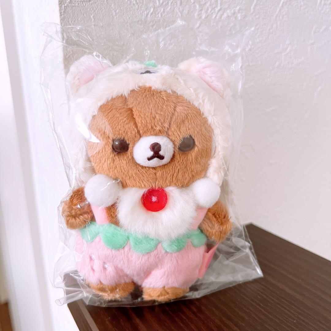 コリラックマのいちごないちにち　チャイロイコグマ　ぶらさげぬいぐるみ