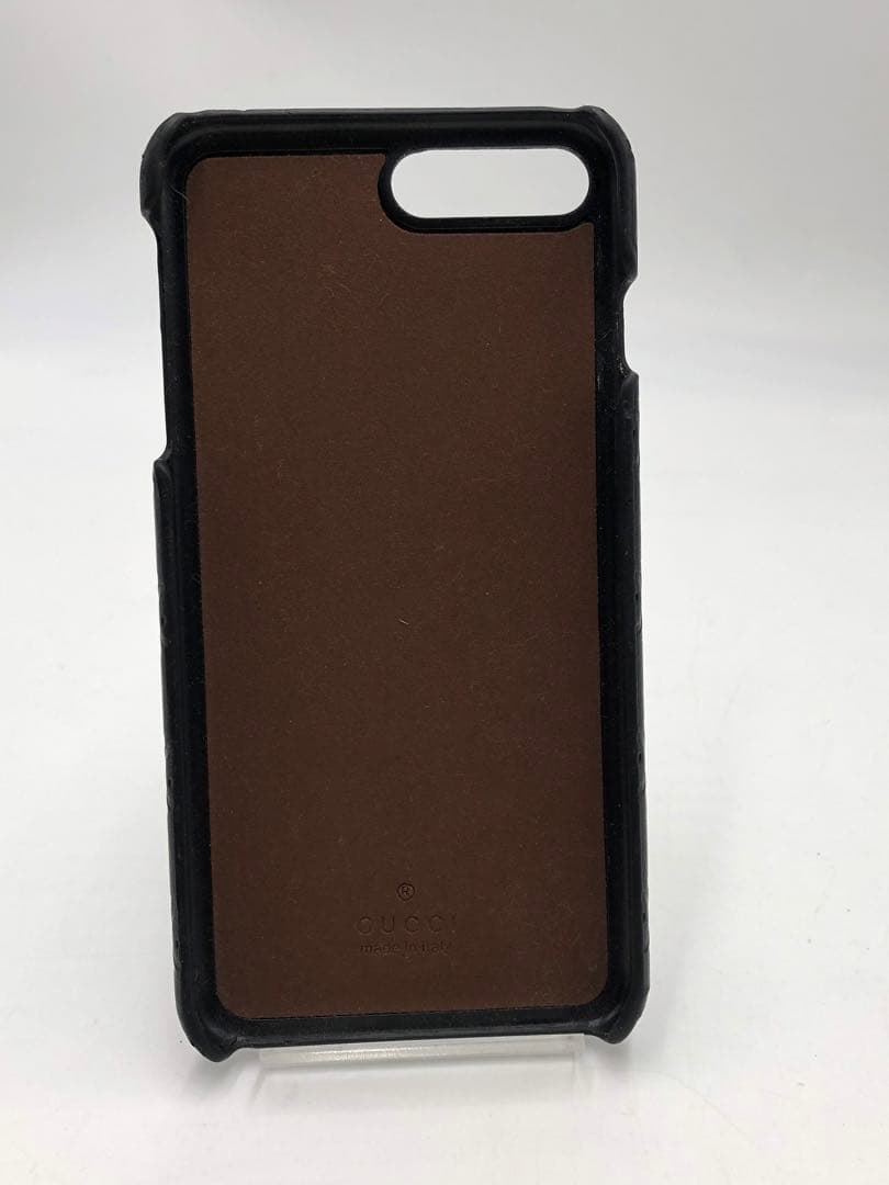 GUCCI グッチ　ブラック レザー iPhoneケース メンズ