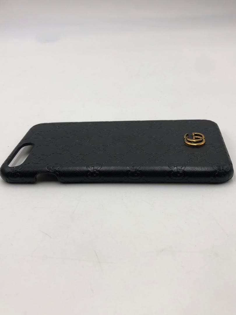 GUCCI グッチ　ブラック レザー iPhoneケース メンズ
