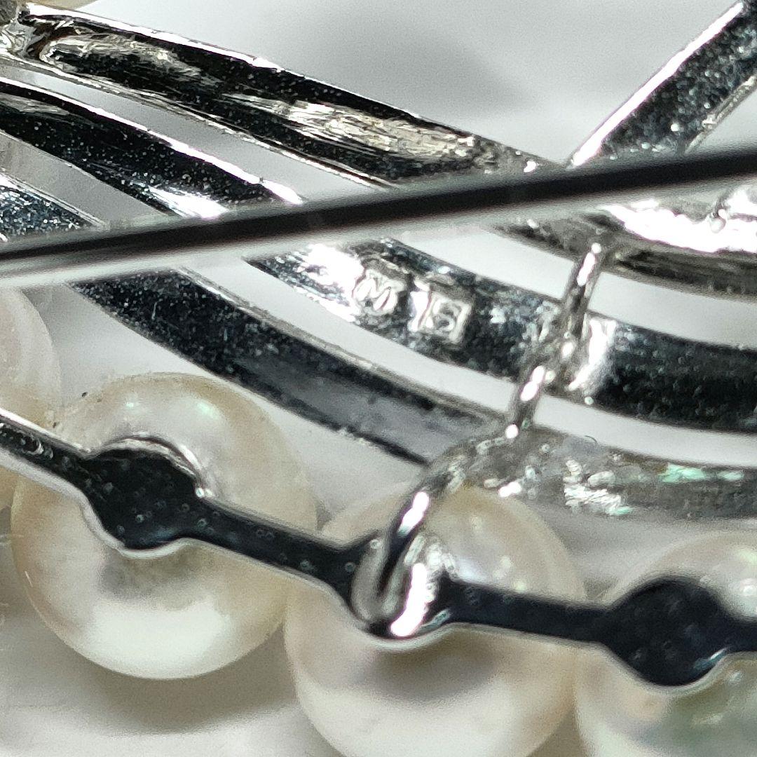 ミキモト パール 真珠 ブローチ 12珠 シルバー M刻印S刻印 アクセサリー