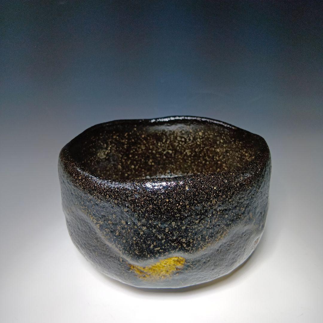 値下げ茶道具　小川長楽(小川裕起夫)作　黒楽茶碗　共箱　書付