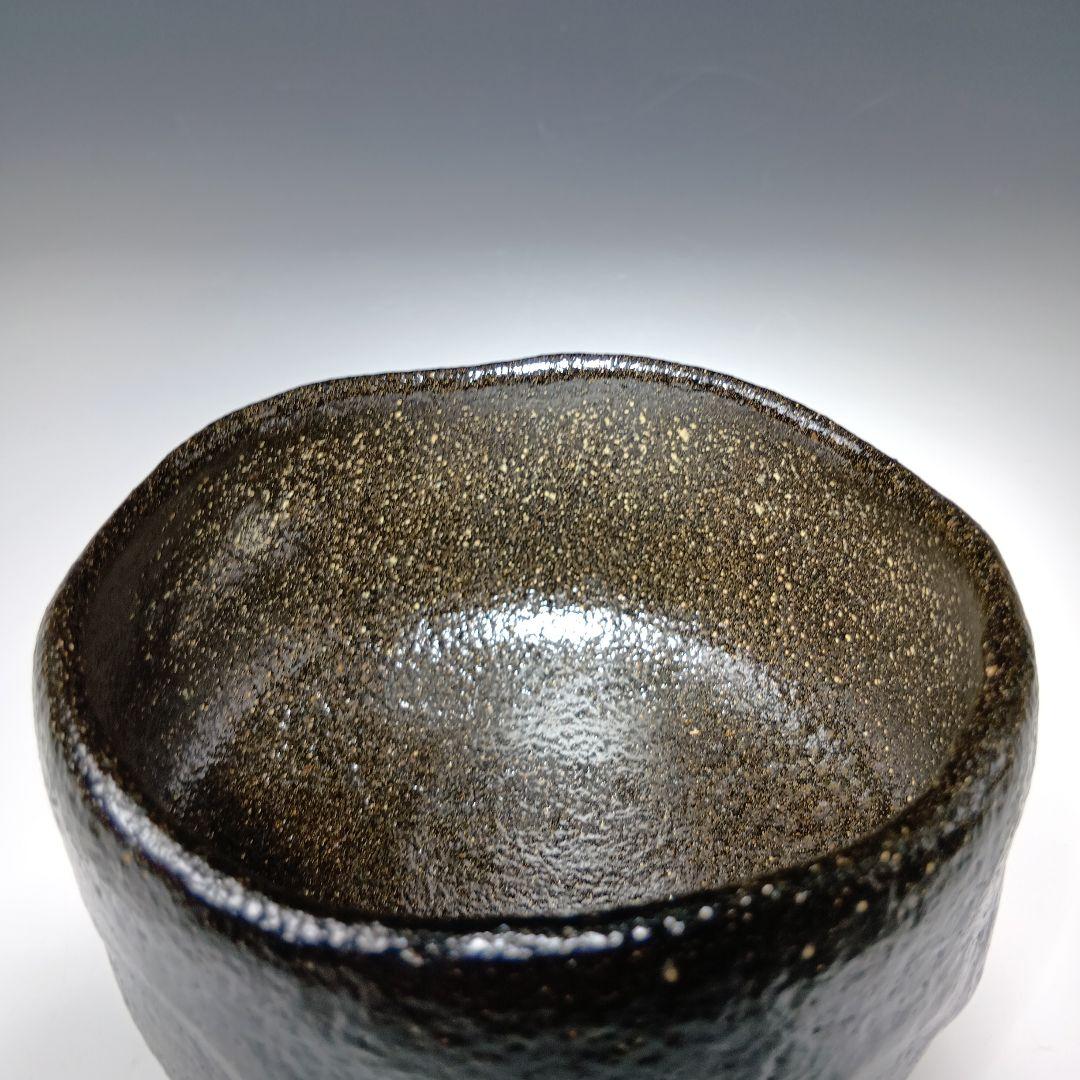 値下げ茶道具　小川長楽(小川裕起夫)作　黒楽茶碗　共箱　書付