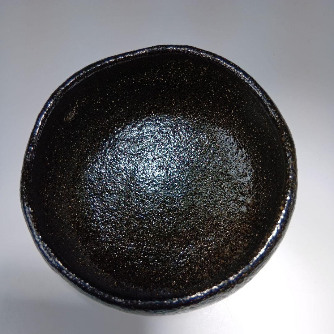 値下げ茶道具　小川長楽(小川裕起夫)作　黒楽茶碗　共箱　書付