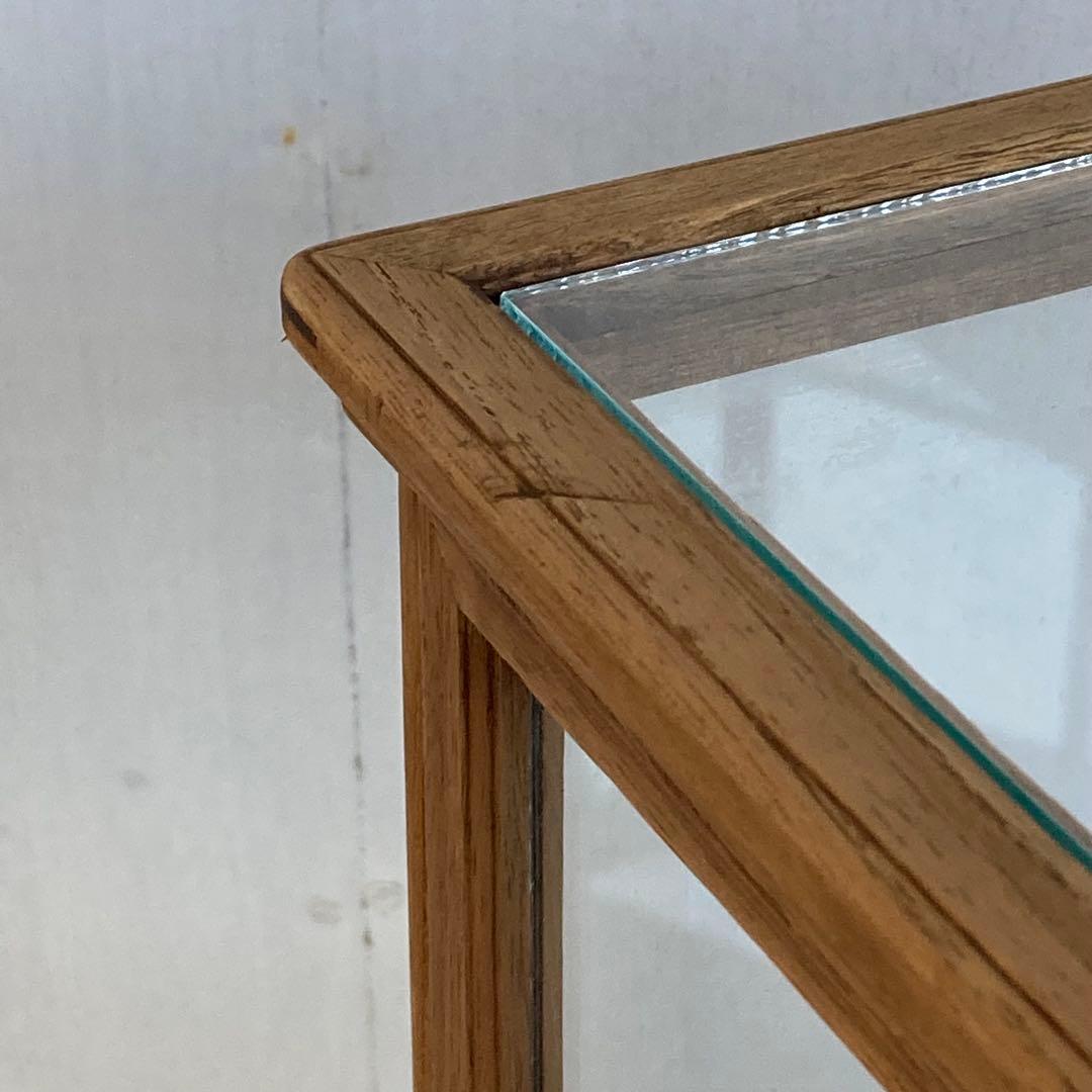 古い木製 ガラスケース 2段 卓上 ショーケース