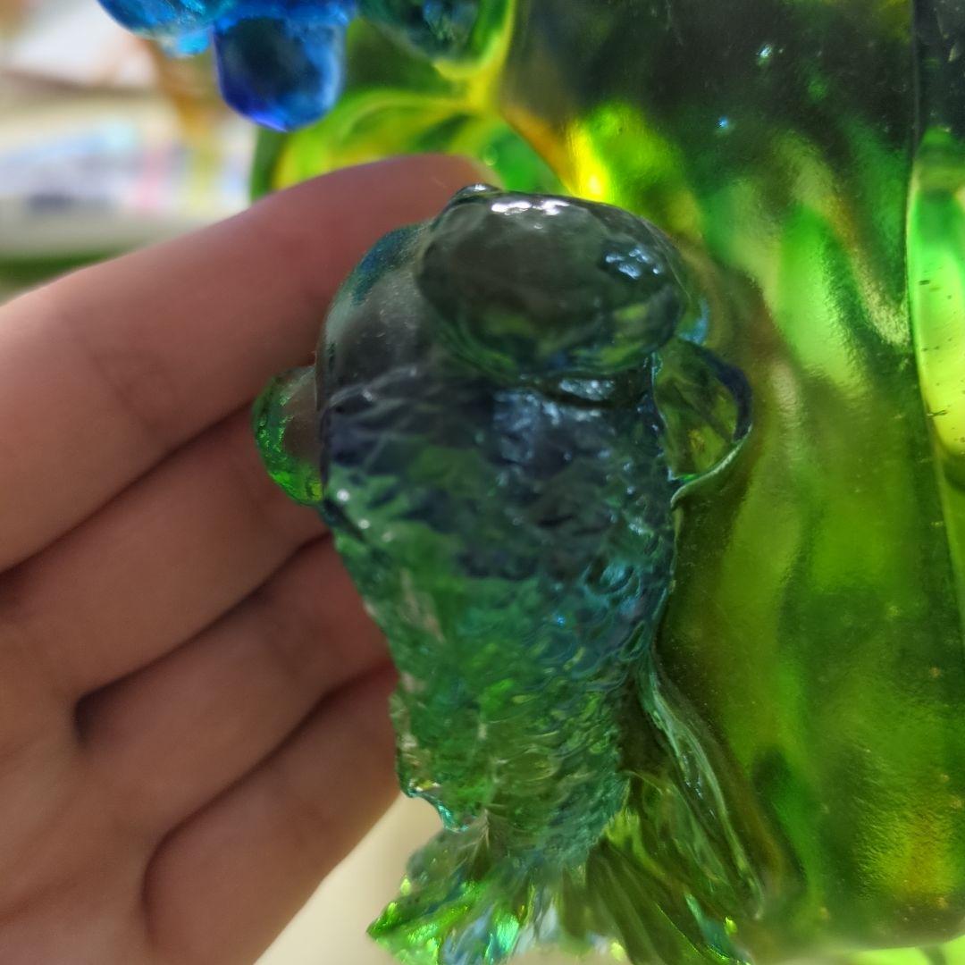 ガラス工芸★泳ぐ金魚の置物
