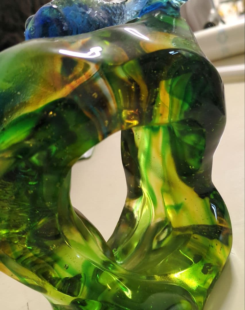 ガラス工芸★泳ぐ金魚の置物