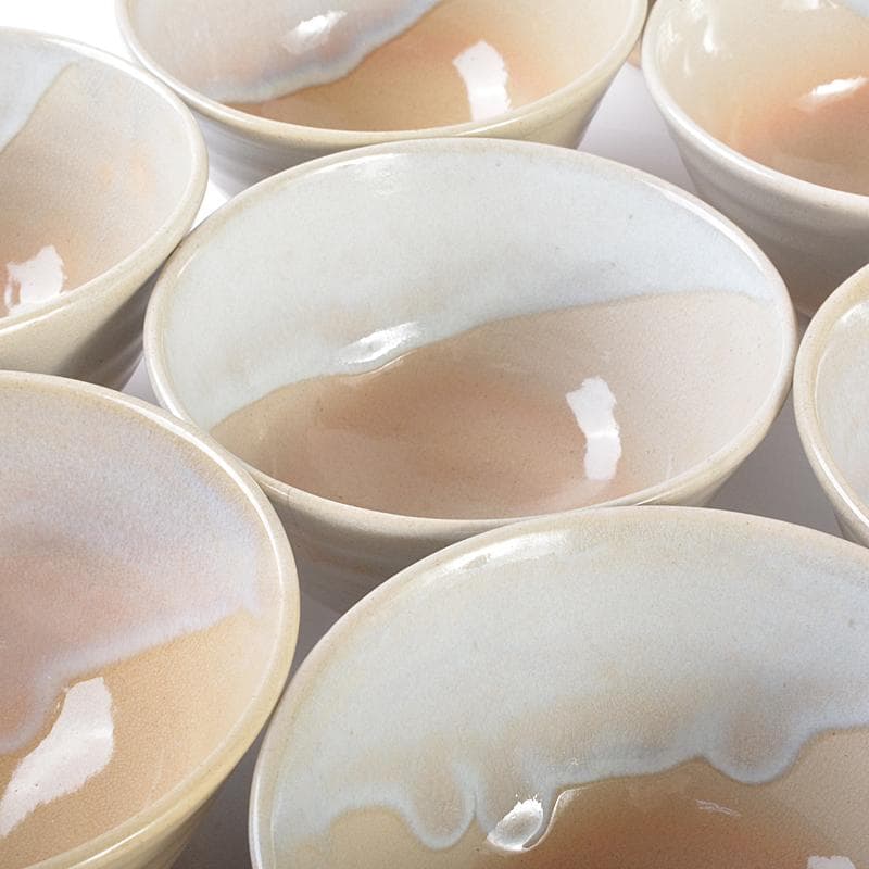 茶道具　萩焼　玉村松月作　数茶碗　十客　共箱　M　R7529B