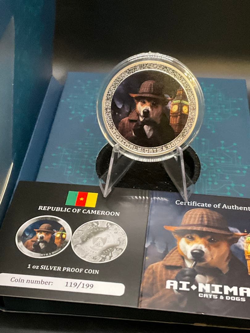 AI ANIMALS CATS & DOGS 1oz シルバープルーフ銀貨