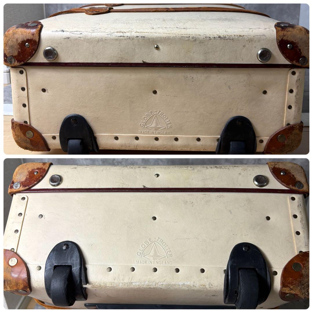 希少✨グローブトロッター トランクケース レザーキャリー ホワイト