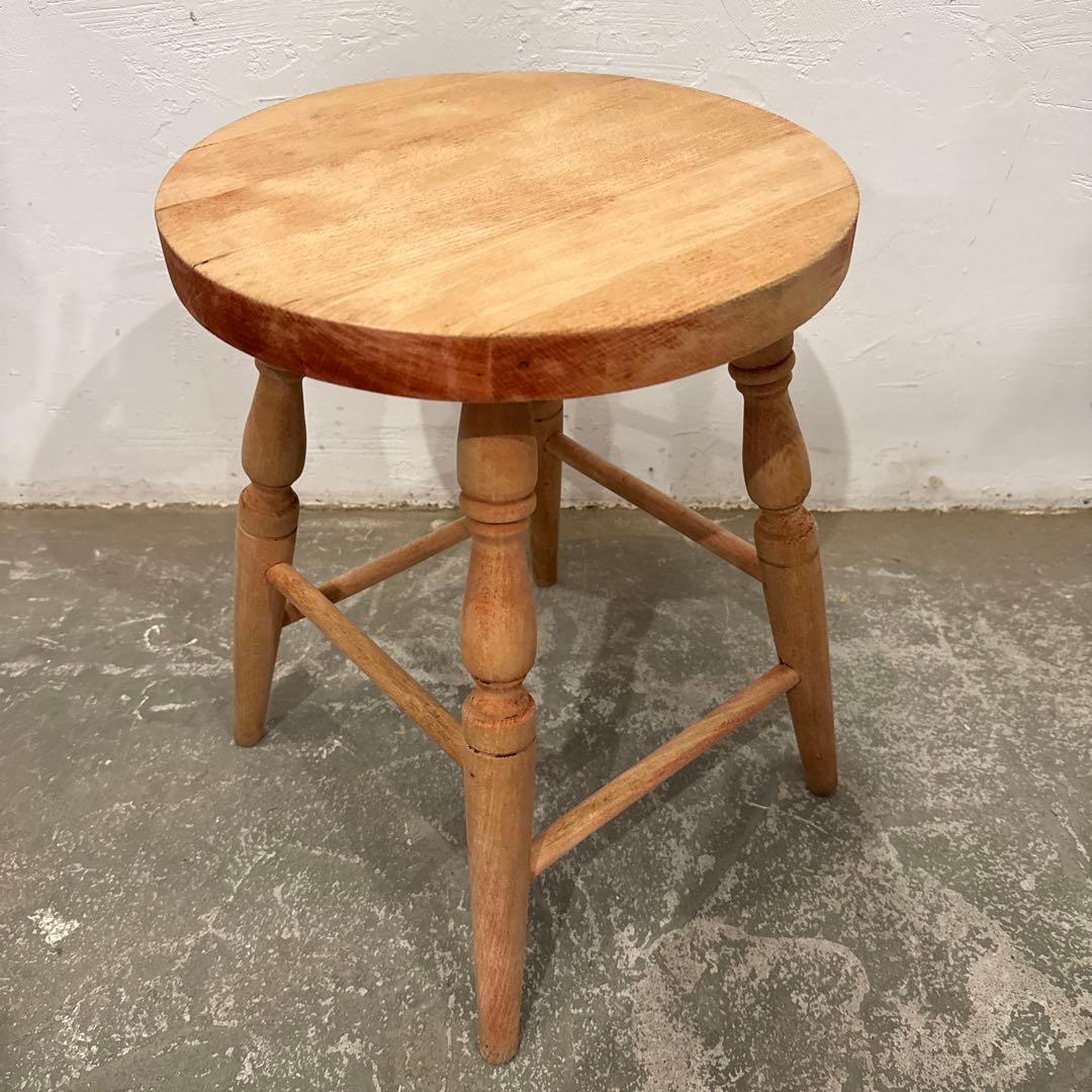 ヴィンテージ　ラウンド　スツール　サイドテーブル　剥離