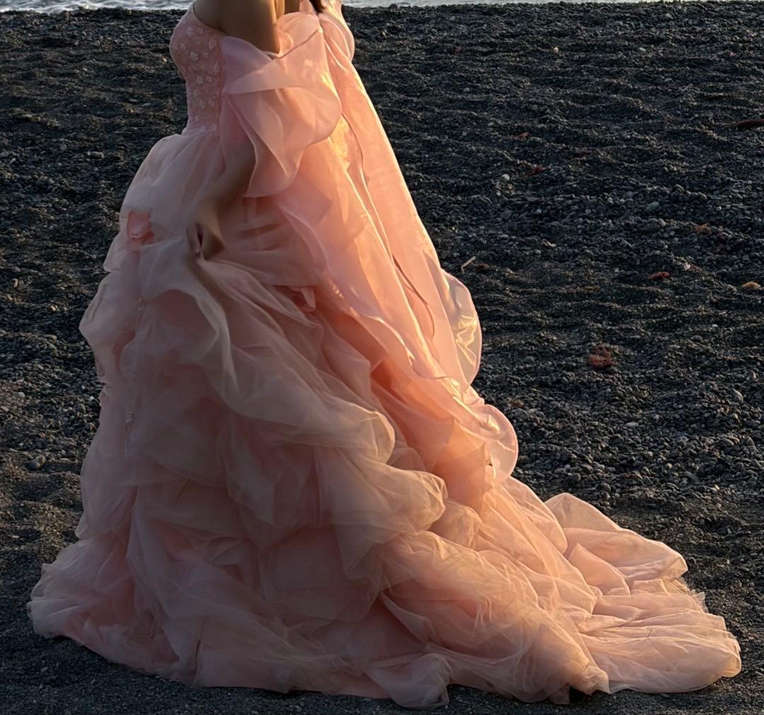 カラードレス　チュールドレス　ピンク