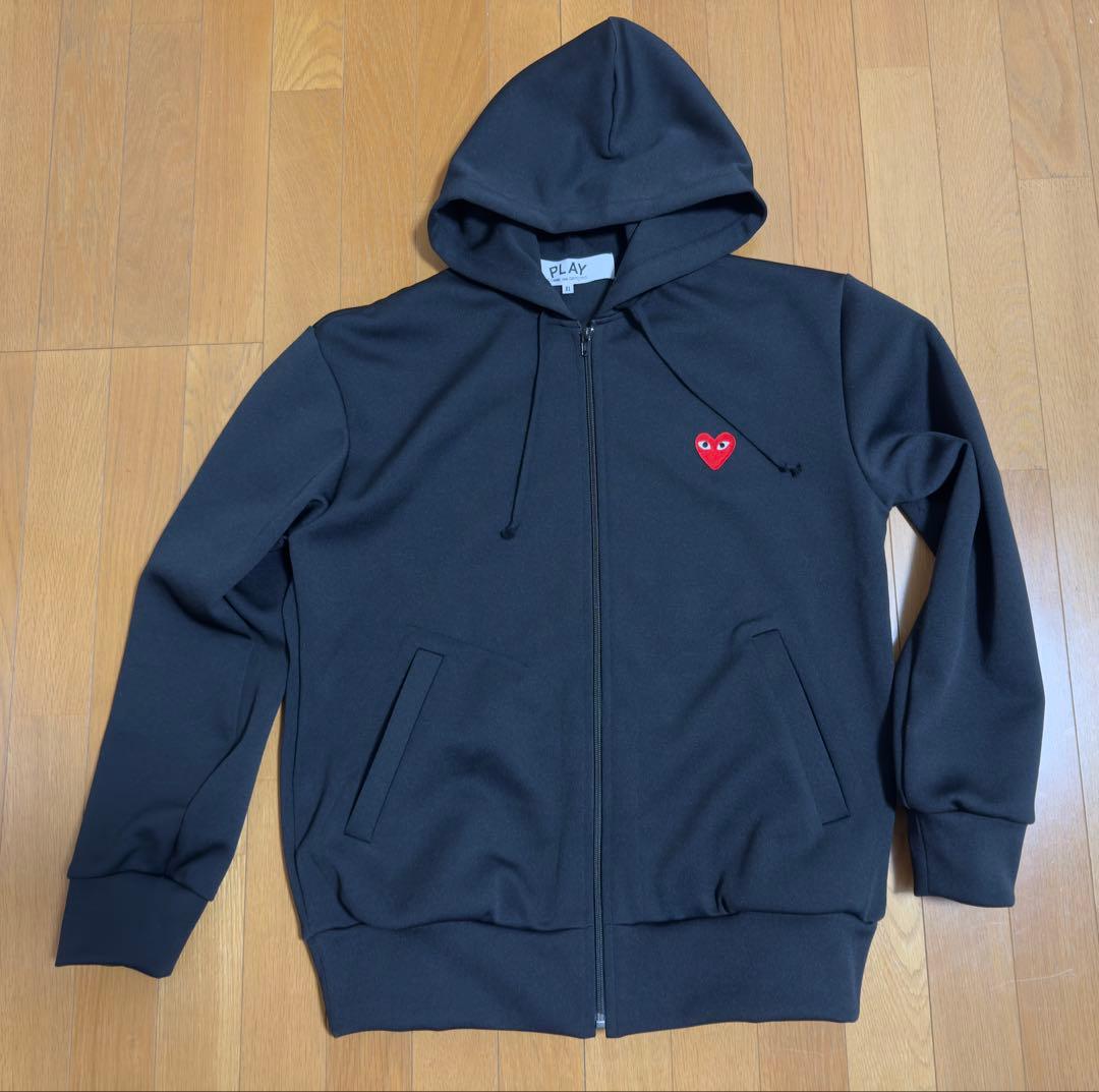プレイ コムデギャルソン ジップ パーカー XL ブラック