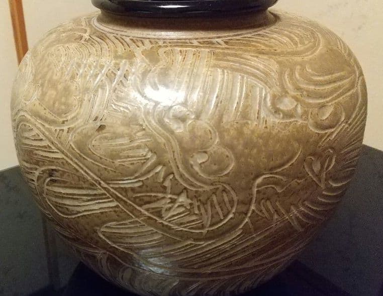 【骨董、貴重】龍神の壺 (高さ24、Φ26cm)