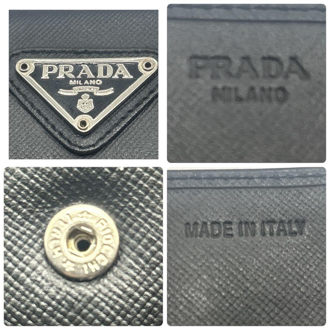 み*ん様 【美品】PRADA プラダ サフィアーノレザー ケース 三角ロゴ