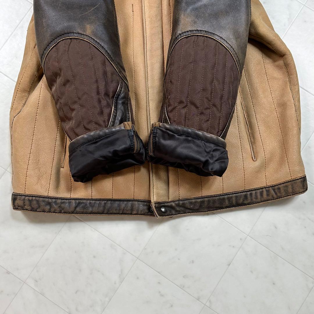 HUGO BOSS ボス【XL相当】ジップアップ 切替 ライダースジャケット