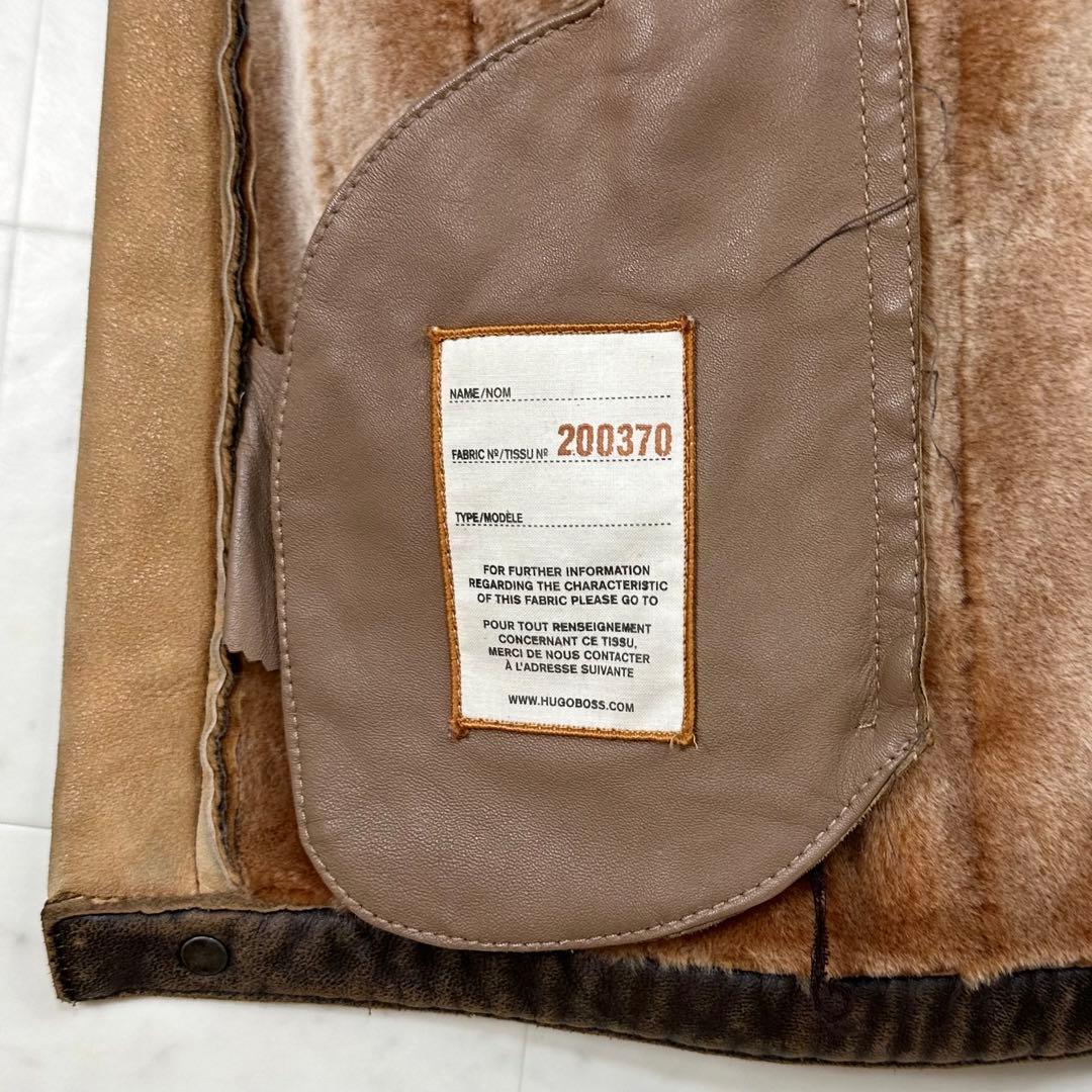 HUGO BOSS ボス【XL相当】ジップアップ 切替 ライダースジャケット