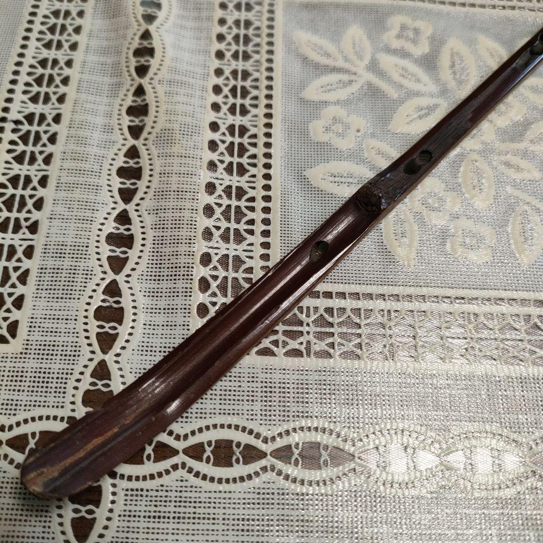 不蔵庵龍渓造　宗旦むしくい竹茶杓写『應一鵞君求』共袋付