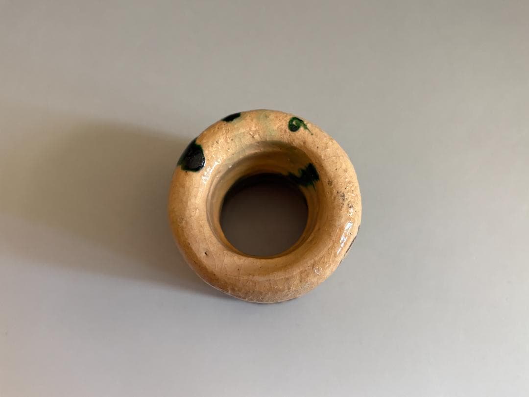 14代楽吉左衛門　覚入　織部釉玉絵　蓋置　久田宗也　尋牛斎書付　茶道具　表千家