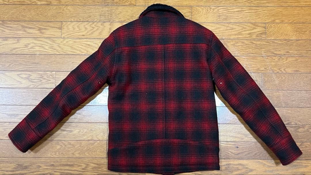 ロストコントロール　バッファローチェック　デッキジャケット　ボア襟　サイズ2