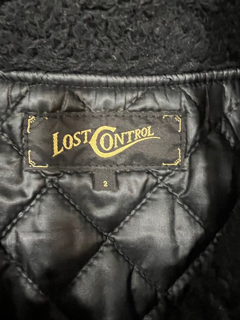 ロストコントロール　バッファローチェック　デッキジャケット　ボア襟　サイズ2