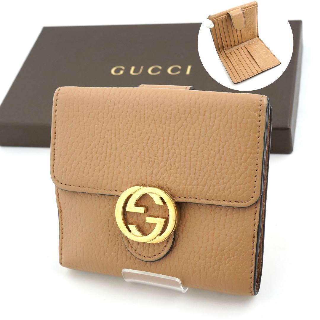 ✨未使用に近い✨　GUCCI ミニ財布　インターロッキング　GGロゴ　二つ折り
