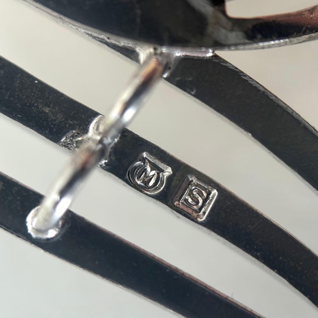 050【ミキモト】シルバー　パール　ブローチ