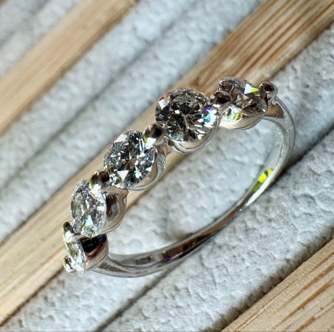 照り輝き◎！豪華1.00ct◆pt900*13号*ダイヤモンドリング*プラチナ