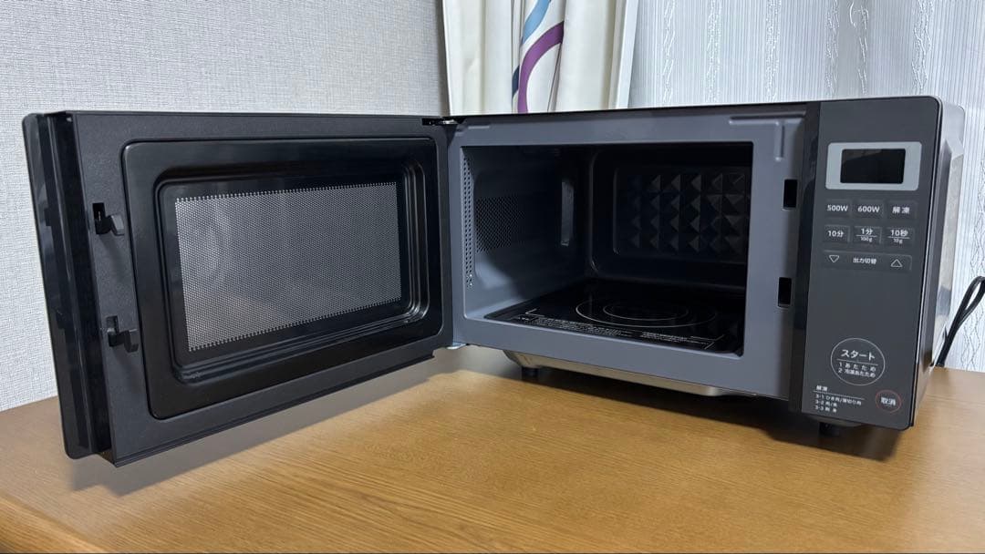 【美品】シロカ 電子レンジ ・18L・フラット ブラック OB-R18F1K