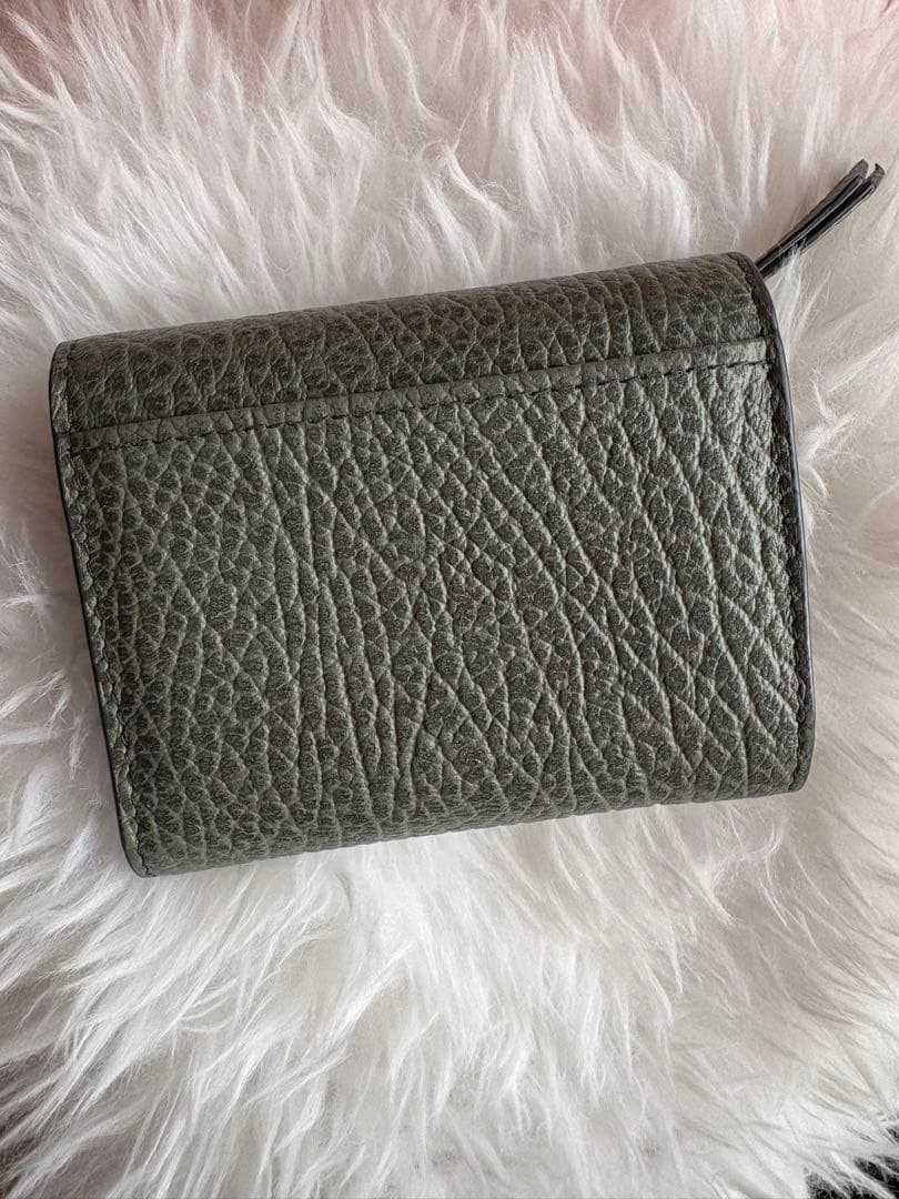 メゾンマルジェラ 三つ折り財布 カーキ系 ミリタリーグリーン