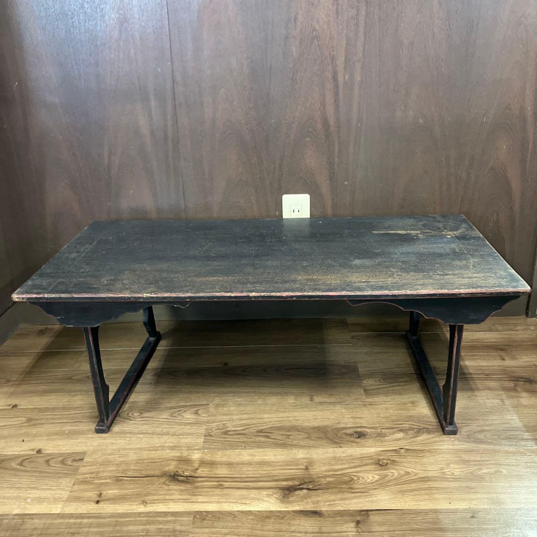 B-2 アンティーク 文机 折りたたみ 座卓 木製 経年変化 ローテーブル 家具