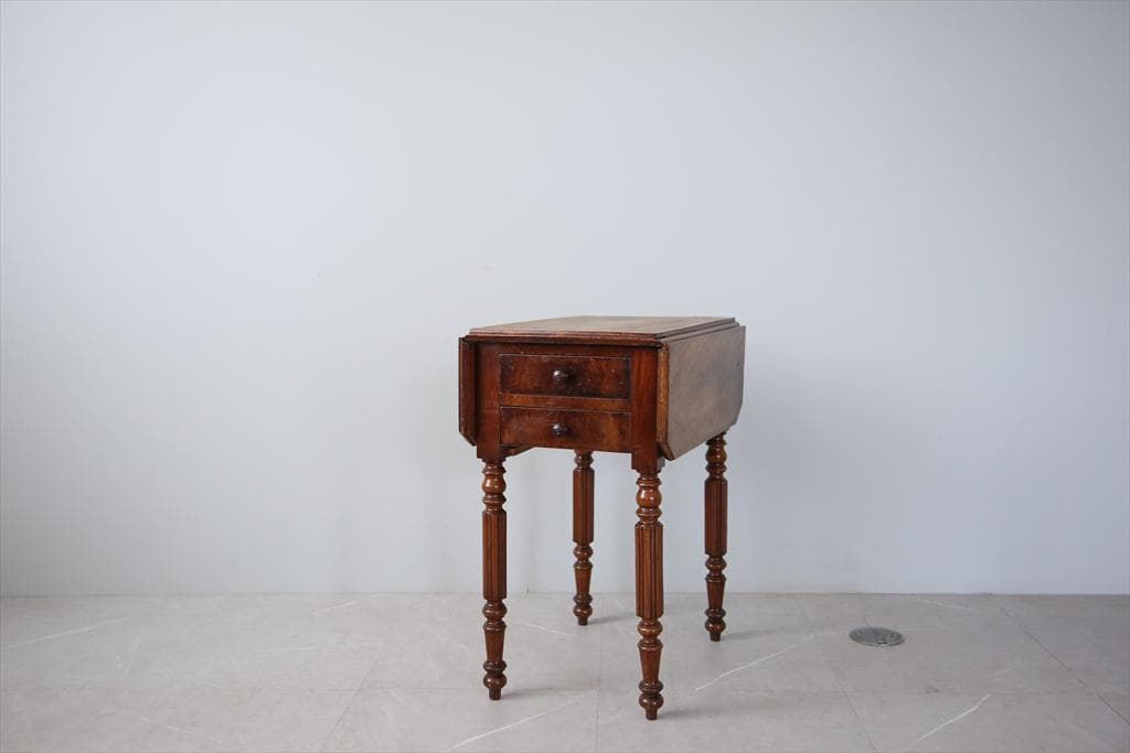 フランスアンティーク木製サイドキャビネット/ナイトテーブル机バタフライ90-67