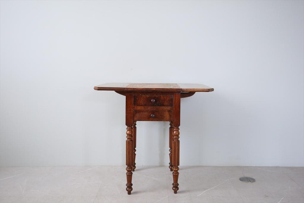 フランスアンティーク木製サイドキャビネット/ナイトテーブル机バタフライ90-67