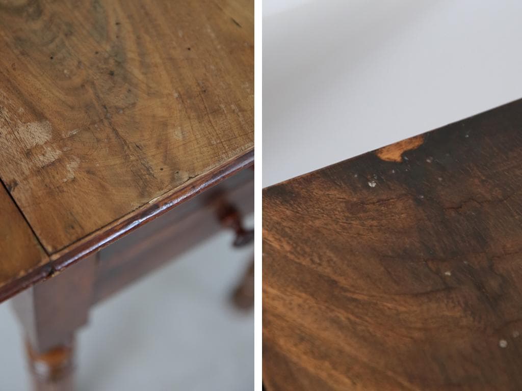 フランスアンティーク木製サイドキャビネット/ナイトテーブル机バタフライ90-67