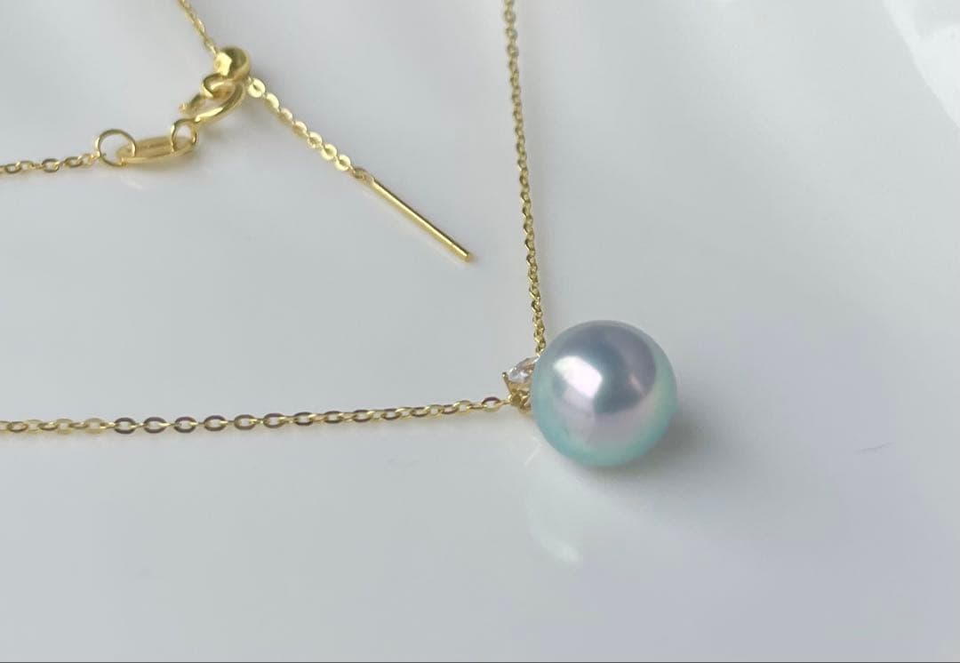 黒蝶真珠 K18ペンダントトップ モアサナイト 奇跡の一粒 南洋パールネックレス