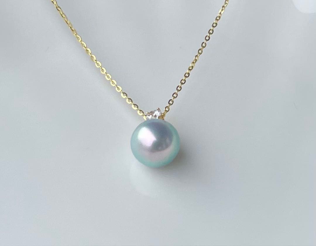 黒蝶真珠 K18ペンダントトップ モアサナイト 奇跡の一粒 南洋パールネックレス