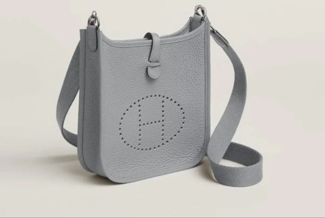 新品 エルメス ミニ エブリン TPM グリパンタン K刻印 グレー系 ミニエブ