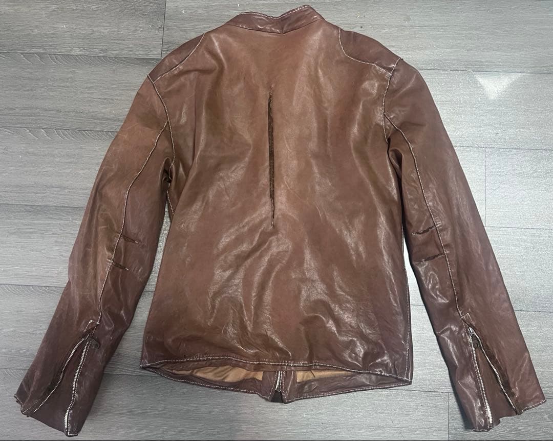 【人気】sisii シシ レザージャケット Lサイズ ブラウン 本革 洗濯可